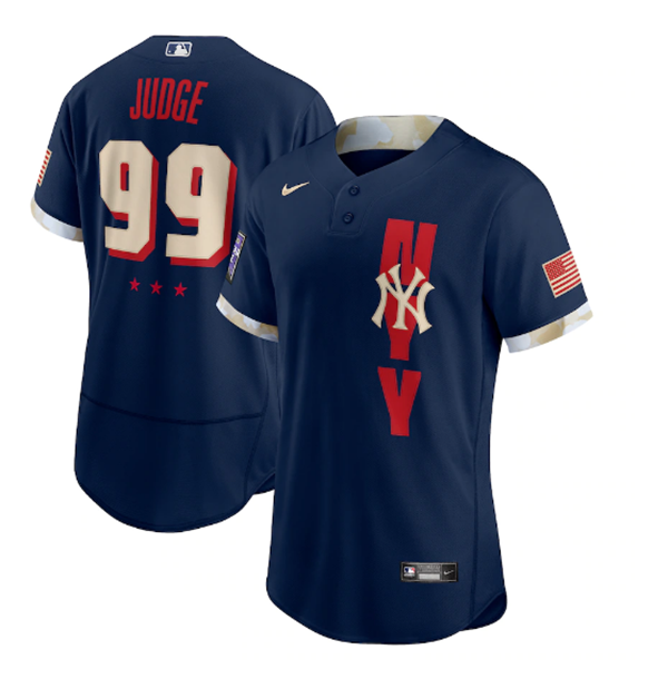 Men's New York Yankees #99 Aaron Judge 2021 Navy All-Star Flex Base Stitched Baseball Jersey Men's New York Yankees #99 Aaron Judge 2021 Navy All-Star Flex Base Stitched Baseball Jersey